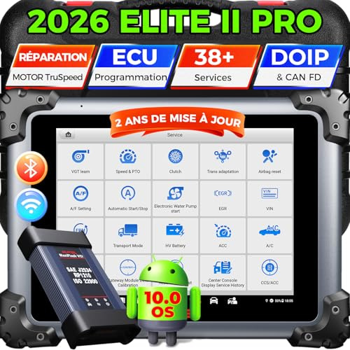 Autel MaxiSYS Elite II PRO OBD2 Diagnosegerät 2 Jahre Update[€2590] W | Diagnosegerät Auto,J2534 ECU Programmierung & Codierung, Upgraded MS908S Pro II MK908P,40+ Dienst,3K+ Aktive Tests, FCA SGW