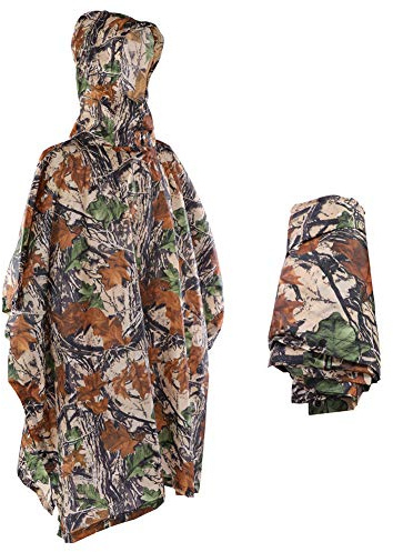 Fafeims Multifunctional Rain Poncho, Hooded Rain Poncho Raincoat Jacket for Men Women Adults Bird Watching Fishing