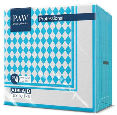PAW Stoffähnliche Servietten 40 x 40 cm, 50 Stück - Bayern | Das Airlaid-Material ist reißfest und saugstark, zünftig für Oktoberfest und bayerische Feste, ideal auch für die Gastronomie
