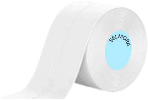 SELMORA Bath Caulk Strip Sealant Tape Waterproof Self Adhesive 38mm x 3.35M | White Flexible Caulking Tape for Kitchen, Bathroom, Bathtub, Shower, Sink, Wall & Floor Sealing