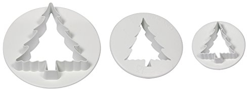 PME CT478 Lot de 3 Emporte Pièces Sapin de Noël, Plastique, Blanc, 5 x 5 x 5 cmCT478