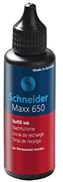 Schneider Maxx 650 Nachfüllflasche (Nachfülltinte für Marker 230/233/250/280, 50 ml) 6er Packung rot