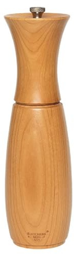 Fletchers' Mill Border Grill Pepper Mill, Cherry - 8 Inch, Adjustable Coarseness Fine to Coarse, MADE IN U.S.A.