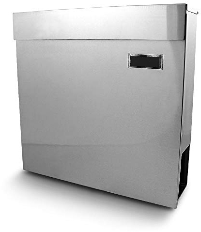 Bituxx Edelstahl Wandbriefkasten Briefkasten Postkasten Mailbox Letterbox mit integrierten Zeitungsfach