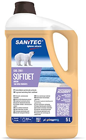 Softdet - Additivo Ammorbidente Profumato Igienizzante per Lavaggio a Mano e in Lavatrice - Bianchi e Colorati - Essenza di Argan - 5 kg
