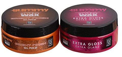 Fonex, Lot cire coiffante 2 pots de cire coiffante Gummy, Bright Finish & Extra Gloss 150 ml | Cire coiffante extra brillante pour cheveux longs et courts.