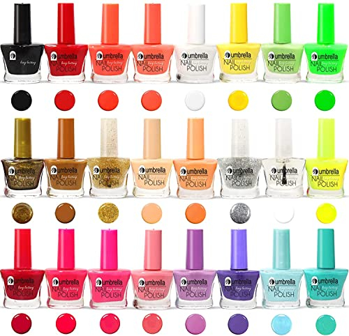 24 x Smalto Per Unghie Set Long Lasting, 24 Diversi Colori Vivaci Di Lunga Durata, 10 ml