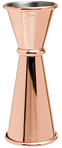 BarBits Copper Jigger Measure - 25ml & 50ml Double Sided Spirit Thimble Measure Cocktail Mixing - Gift Boxed