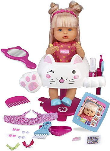 Nenuco Glitter Friseur - Babypuppe, Kamm und geschnittenes Haar (Famosa 700015153)