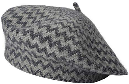 ZLYC Damen Winter Baskenmütze Klassischer Baskenmütze Druck Weich Warm Französisch Hut