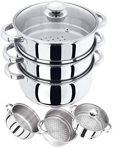 Stainless Steel 3-Tier Food Steamer Pan/Stock Pot 20 cm