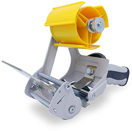 gws Dispensador de cinta adhesiva profesional con marco de metal estable, hoja de seguridad y mango ergonómico de goma (2 dispensadores, para rollos de hasta 66 m x 75 mm)