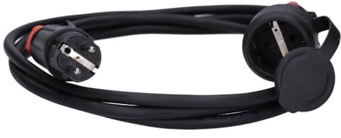 Voxura Schuko Gummi-Verlängerungskabel Schuko-Stecker-Kupplung Adapter Außenbereich Stromkabel Garten Baustelle Industrie Märkte 3-polig 230V H07RN-F 3x1,5 16/3 16A IP54 3m