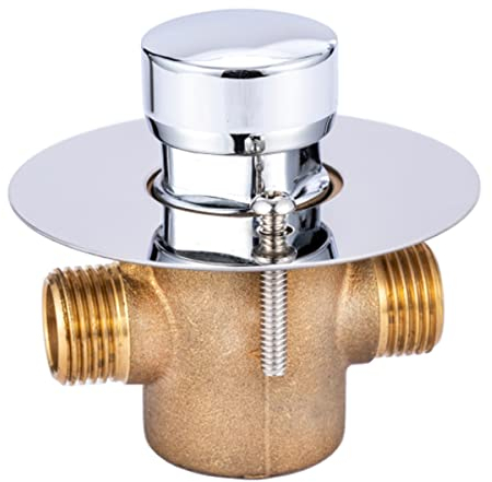 Goldman Service | Chrome Timed Push Button Wall Tap, Automatic Short Closing, Water Saving, with Trim, M-M 1/2 inches