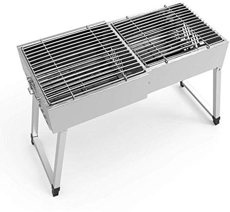 Griglia regolabile a carbone, griglia da picnic in acciaio inossidabile, tavolo da grill senza fumo, griglia da balcone, griglia da campeggio con buona ventilazione