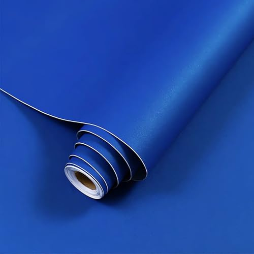 Ismoon 15.7 x 118 Contact Paper Blue Peel and Stick Wallpaper Removable Self-Adhesive Stick on Wall Paper Dark Blue Thickening Waterproof Wallpaper for Countertops Bathroom Kitchen Cabinet Vinyl