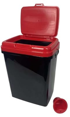 HH Home Hut 35L Large Pet Food Container Dog Cat Animal Storage Bin 16KG Dry Feed 23KG Seed Including Air Tight Seal Red Lid