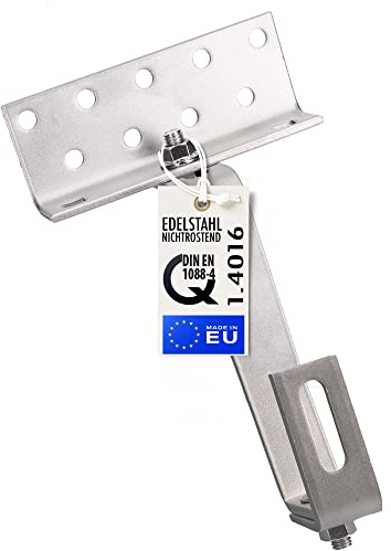STROMWERK Dachhaken für Solar Befestigung - 140mm lange hochfeste Halterung aus Edelstahl, 3fach verstellbar, mit 2x Schrauben M10, universal passend für Ziegeldach Photovoltaik Solarpanel (50 Stück)