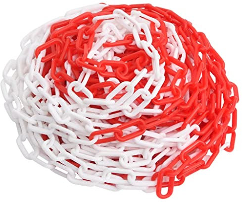 INLIFE 150927 Chaîne de délimitation en plastique Rouge et blanc 30 m Ø 8 mm 2,81 kg