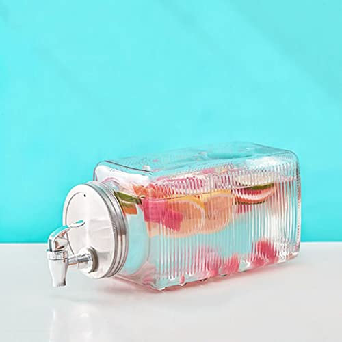 Bottiglia di acqua fredda in vetro da 3 litri Vaso per bevande self-service Secchiello per tè al sole con rubinetto Dispenser per bevande in vetro Macchina per il caffè a freddo