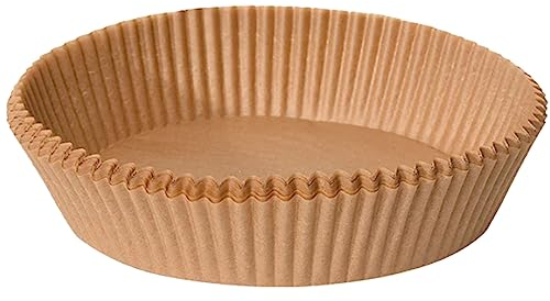 Tradineur - Pack de 20 moldes redondos de papel para freidora de aire, antiadherentes, aptos para uso alimentario, libres de BPA, Ø 16-20 x 4,5 cm