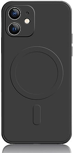 Mixroom - Custodia Cover per iPhone 11 in Tpu Silicone morbido compatibile con MagSafe accessori con cerchio magnetico integrato Nero