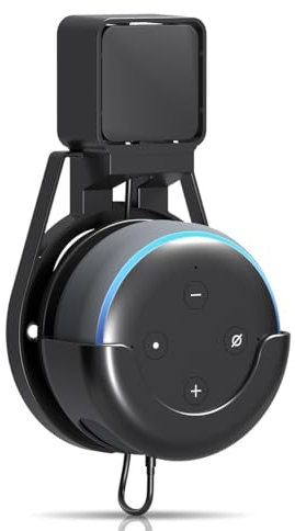 suptek Presa a muro per Google Home Mini, Nest Mini 2a generazione, Echo Dot 3a staffa per montaggio a parete che nasconde il cavo, supporto Alexa per montaggio a parete con opzioni di montaggio a par