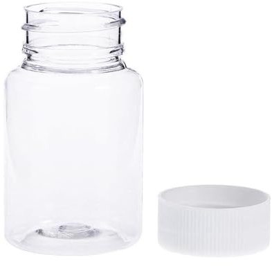 Plastic Pill Bottles Cap 10Pcs 50ml Chemical Bottle Clear Waterproof Plastic Pill Bottles Cap for Chemical Liquid Cream Pill Chemical Bottle Pills Container