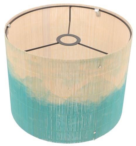IMIKEYA Vintage Aquarellmalerei Lampenschirm Bambus Rattan Lichtabdeckung Für Tischlampe Nachttischlampe Stehlampe Stoff Pendelleuchte