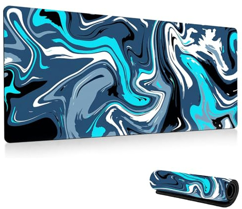 PIMXL Tapis de Souris XXL - Tapis de Souris Gaming de Qualité Supérieure, Antidérapant, 900x400mm, Convient pour Les Jeux, la Maison et Le Bureau (Bleu)