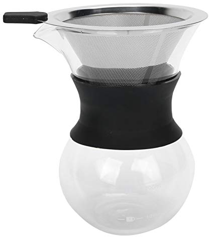 SEAFRONT Caffettiera pour over con Caffettiera, Set per Caffettiera Manuale con Filtro per Caffettiera pour over, Caffettiera in Vetro Riutilizzabile (200ML)