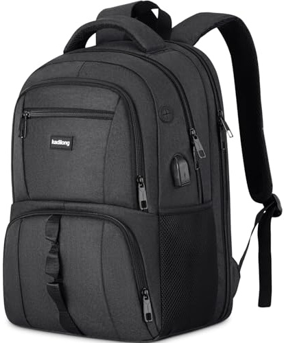 kadilong Laptop Rucksack Herren für Uni Arbeit Studium Arbeit,Schulrucksack Jungen Teenager 15.6 Zoll Rucksack Schule Schultasche Schulranzen Jungs mit USB für Wandern Reisen Camping