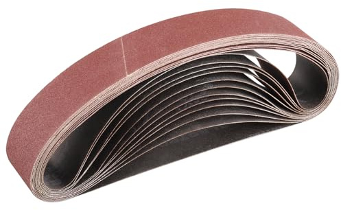 STEBRUAM Bandas de Lija 50x 686 mm,12piezas 120 grano Para Lijadora de Banda