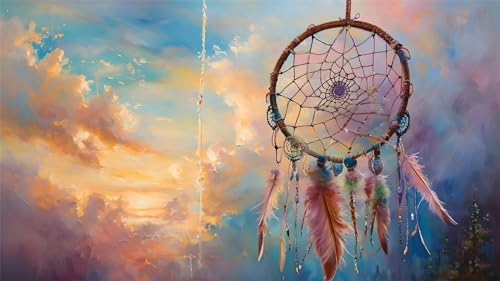 Diamond Painting Groß XXL 140x80cm, Wolke Diamant Painting Bilder Erwachsene, Diamant Painting Bilder Traumfänger, Malen nach Zahlen Diamant Anfänger, Diamant Painting für Home Wand Dekor Geschenke