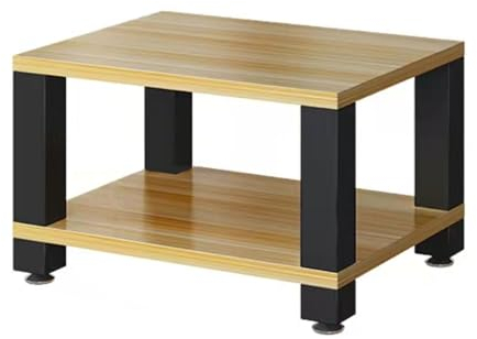YVYKFZD Audio Rack HiFi Regal, Offener HiFi Rack Komponentenschrank, Phonoschrank Bodenstehendes Aufbewahrungsregal Aus Holz Mit Verstellbaren Füßen, Multifunktionaler Record Player Stand(Color:Wood,S