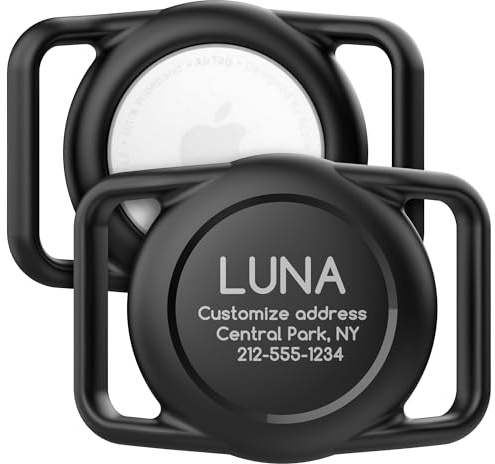 Personalisierte Hundehalsband-Halterung für AirTag, verbesserte wasserdichte Silikon-Schutzhülle, namensgesteuert, für Hunde