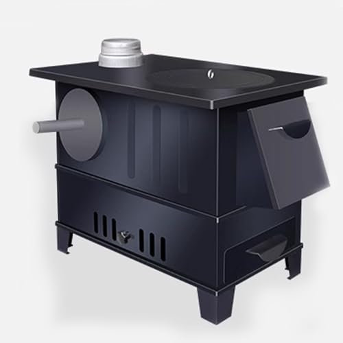 Estufa de Leña de Hierro Fundido Espesado con Horno, Estufa de Hierro Fundido, Estufa de Calefacción para Carpa, Interior, Cabaña, Calefacción, Cocina(50.5 * 30.5 * 41cm)