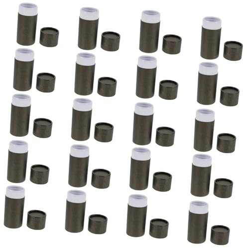 Beatifufu 20pièces Boîte à Thé Cylindrique Coffret Cadeau Boîte Emballage Cylindrique Contenant pour Bouteille Huile Essentielle Porte-Cadeau Noir Et Doré