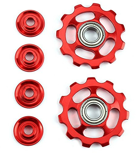 Sessleger 1 Set 11T Radlager für Fahrrad, außen, aus Aluminiumlegierung, ultraleicht, Riemenscheiben hinten, Teile für Fahrräder, Rot