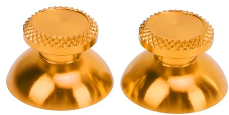 XUMIUZIY Lot de 2 Capuchons de Joystick pour Manette Bâton de Poignée Analogique en Métal en Alliage D'aluminium, Joystick Analogique de Remplacement pour Contrôleur (Jaune)