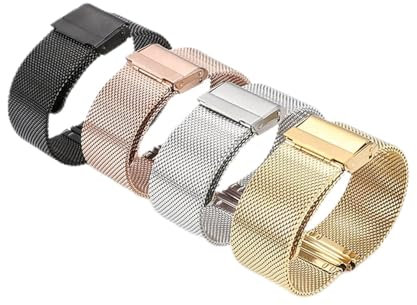 SHGDAIO Uhrenarmband 12mm14mm16mm17mm18mm19mm20mm21mm22mm Metall-Edelstahl-Armband Armband Hohlbogen-Schnittstelle, mit Werkzeugstift-Ersatz
