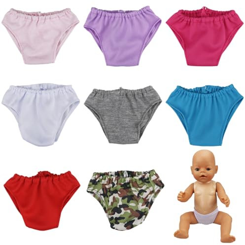 IKOPFLN 8 Stück Puppenhöschen, puppenzubehör Windeln, wickeltasche Puppe, für Babypuppen 35-45 cm