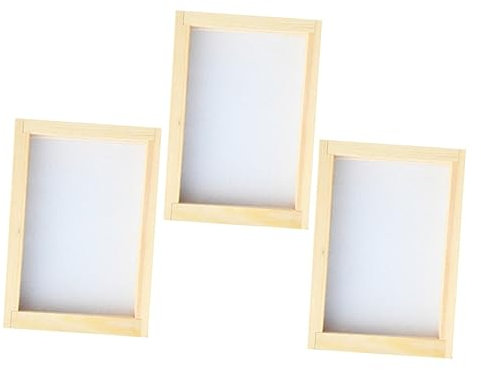 DIYEAH 3stücke Papier-bastelrahmen Aus Holz Papiersiebrahmen Für Schöpfen Handgemachter Formrahmen Mit Siebgewebe DIY-papierherstellung-kit Für Handwerk