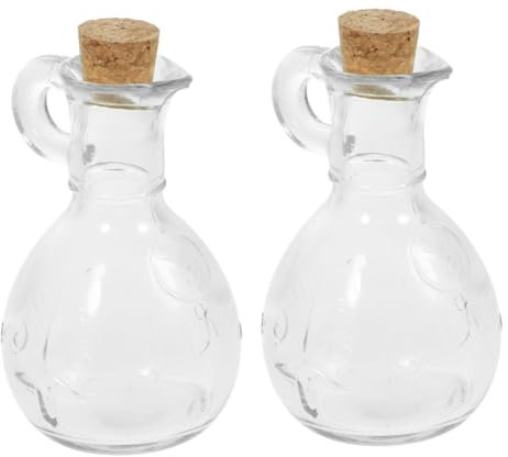 Cabilock Dispensador De Y Vinagre (2 Unidades) Botellas De Vidrio Con Boquilla Para Almacenar De Cocina Y Condimentos.