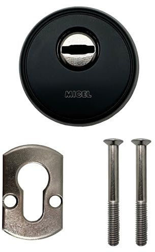 MICEL - 97935 - Escudo de Seguridad para Cerraduras de Puertas, acabado Negro, Diámetro ø 63 mm, Grosor 13 mm, 63 x 63 x 13 mm