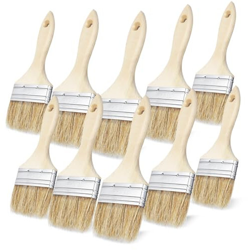 HOMSFOU Effizientes Schweinehaarpinsel-Set – 10 Pinsel – - Ölgemälde- Schablonenpinsel Grillpinsel