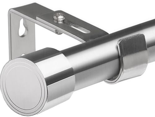 Barras de cortina palo cortina extensible barras cortinas para cortinas para salón dormitorio cocina 72-220 cm (plata Φ25 mm)