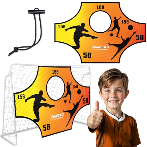 Neo-Sport Torwand Trainer Fußballtor 180 x 120 cm Fußballmatte mit Schusslöchern Wasserdicht Orange