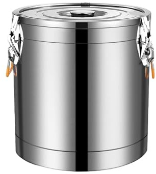 SdaryWare Isoliertes Fass aus Edelstahl, Lagereimer, isolierter Getränkespender, transportables Gärfass mit Zapfhahn,A-60L