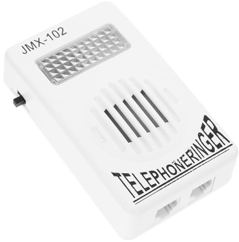 Operitacx Amplificador de Timbre Compaco Volumen Ajustable Blanco para Teléfonos Fijos para Mejorar el Sonido del Timbre en Llamadas